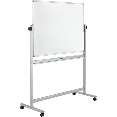 GLOBAL INDUSTRIAL Reversible Rolling Magnetic Dry Erase Porcelain Whiteboard, 48W x 36H Board B444997P